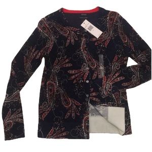 Tommy Hilfiger Paisley Light Knit Cardigan Size Small